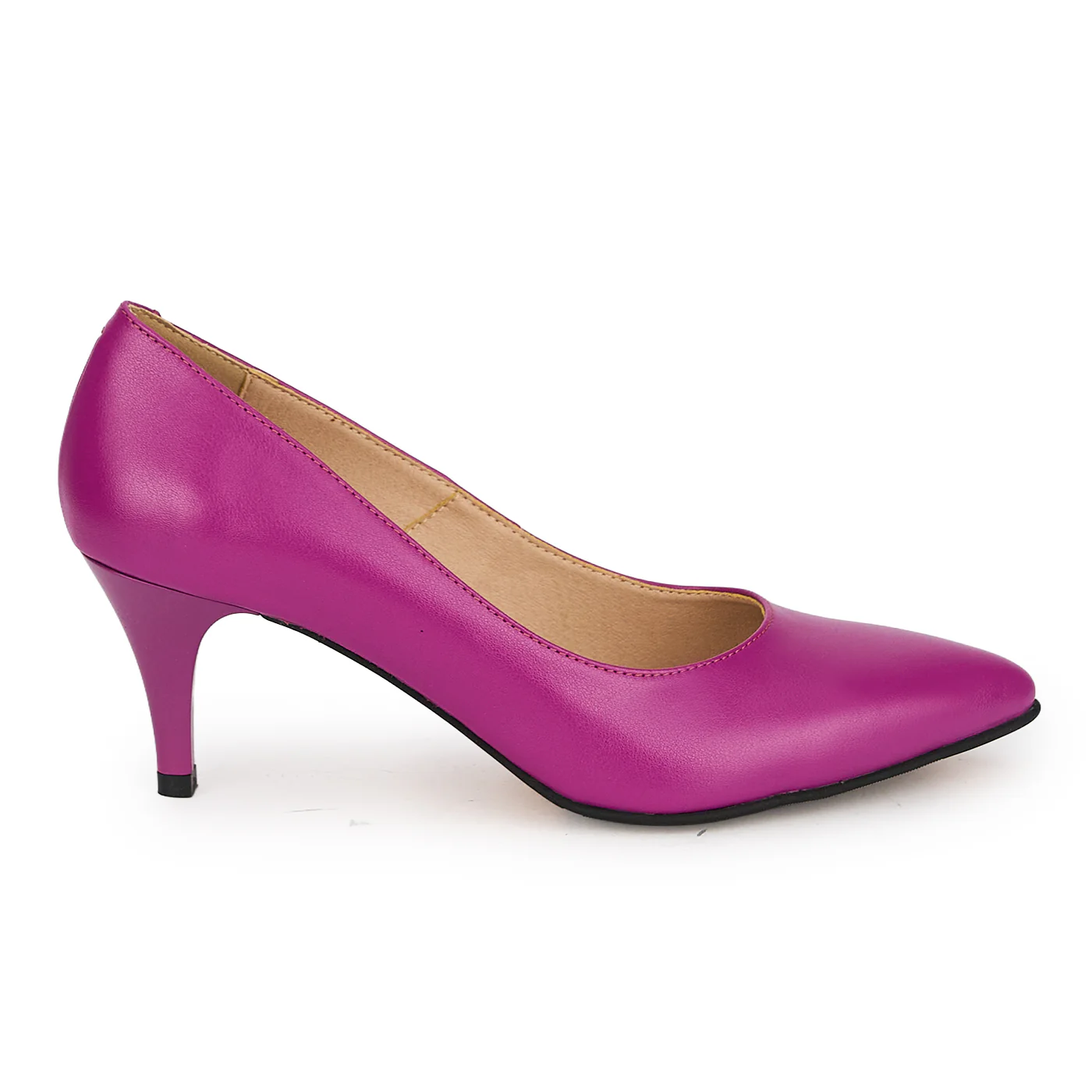 Pantofi damă din piele naturală mov cu toc subtire 7 cm 19716
