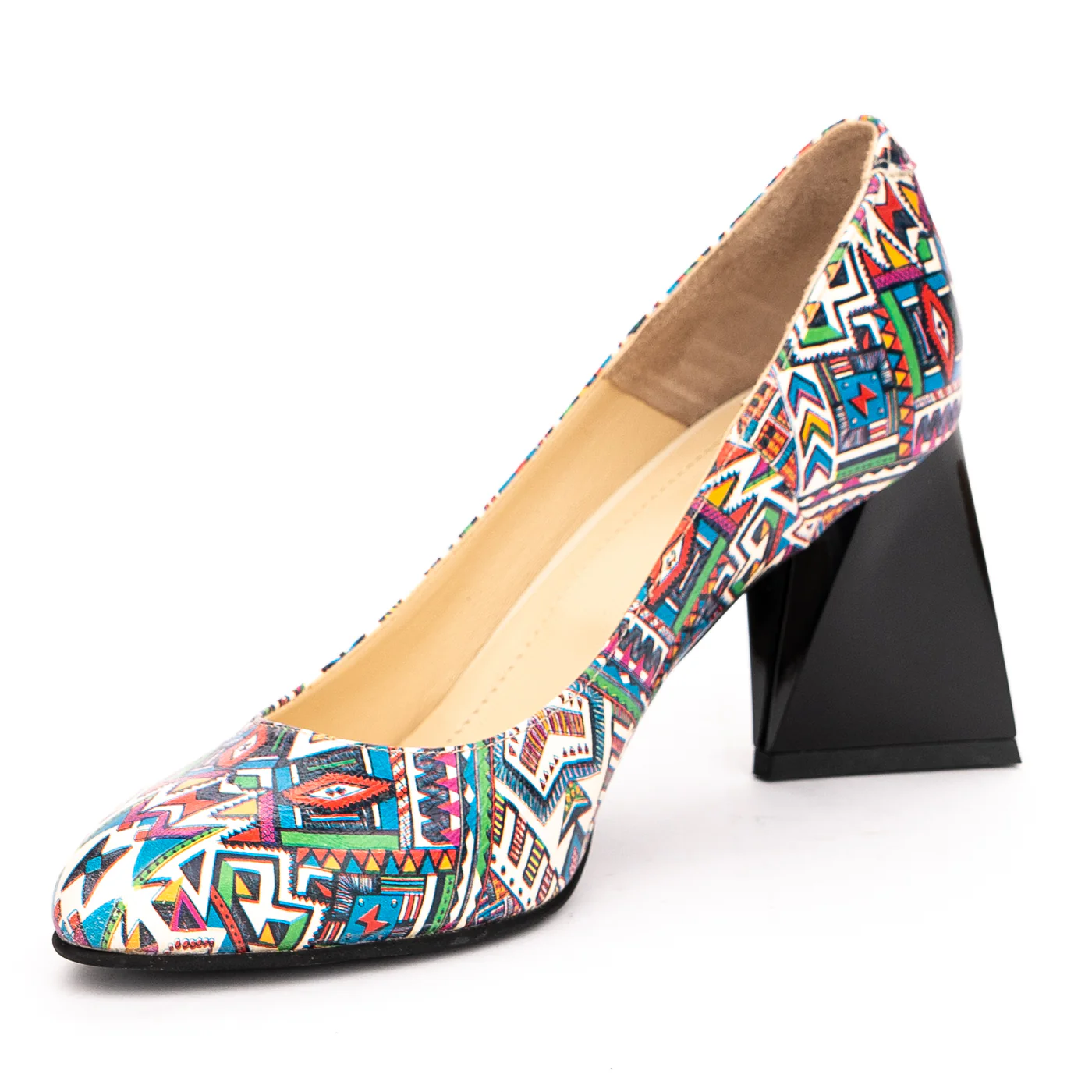 Pantofi dama din piele naturala multicolor 13181 - Image 3