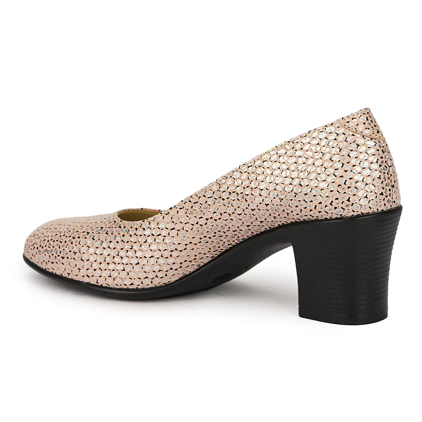 Pantofi dama din piele naturala multicolor cu toc gros 6 cm 16046 - Image 2