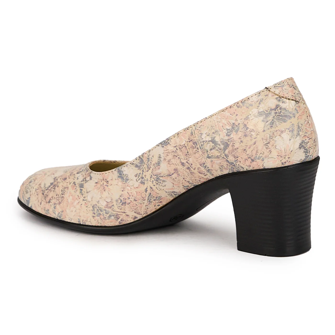 Pantofi dama din piele naturala multicolor cu toc gros 6 cm 16050 - Image 2