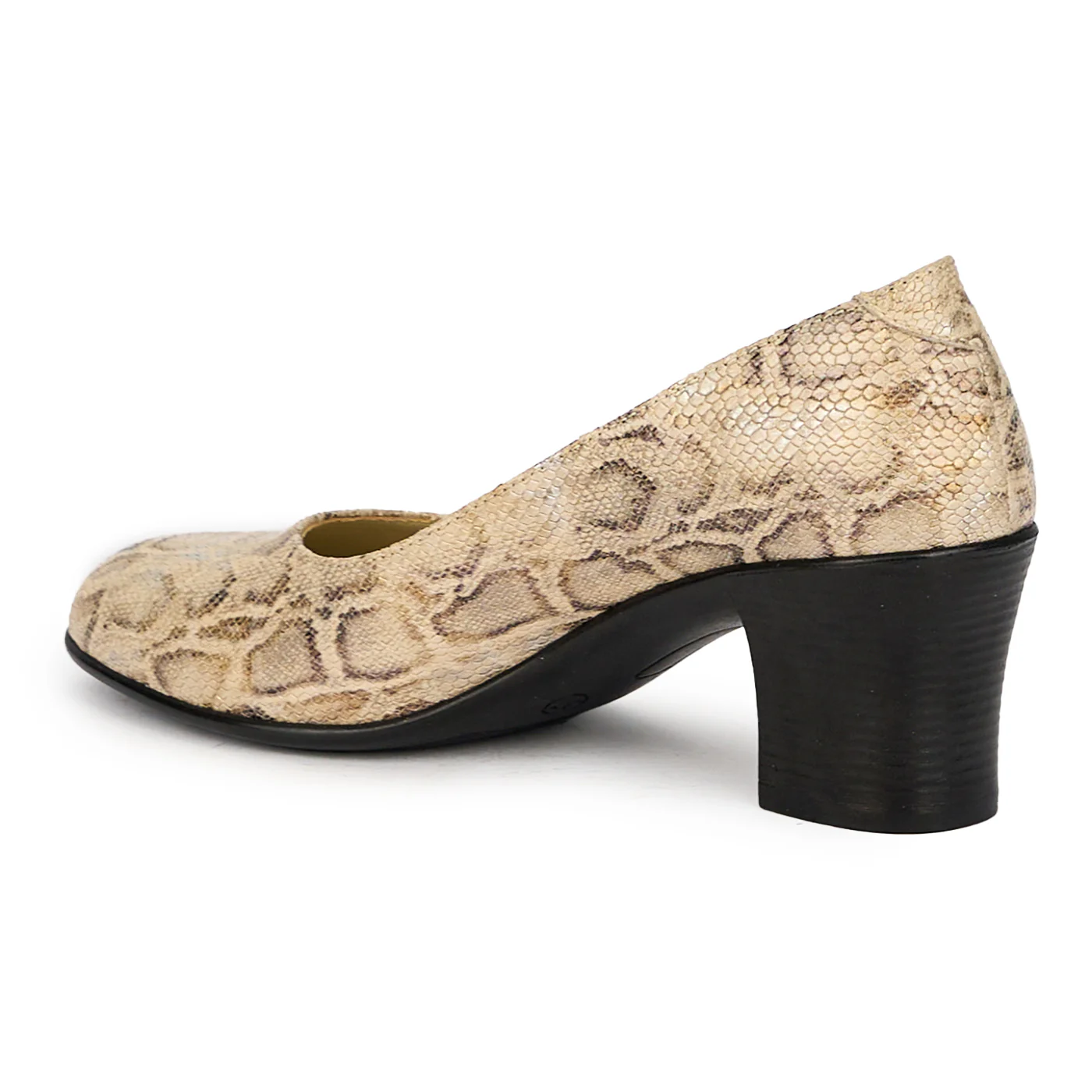 Pantofi dama din piele naturala multicolor cu toc gros 6 cm 16056 - Image 2