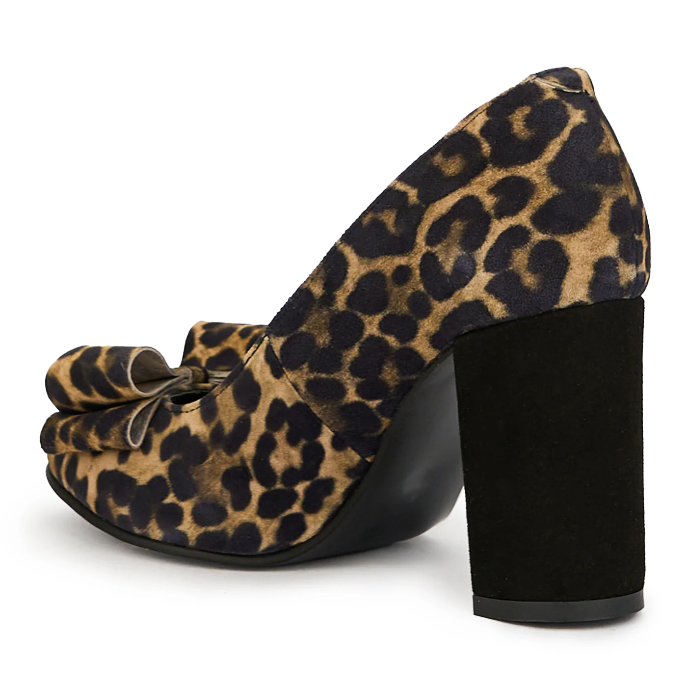 Pantofi dama din piele naturala multicolor cu toc gros 8 cm 14960 - Image 2