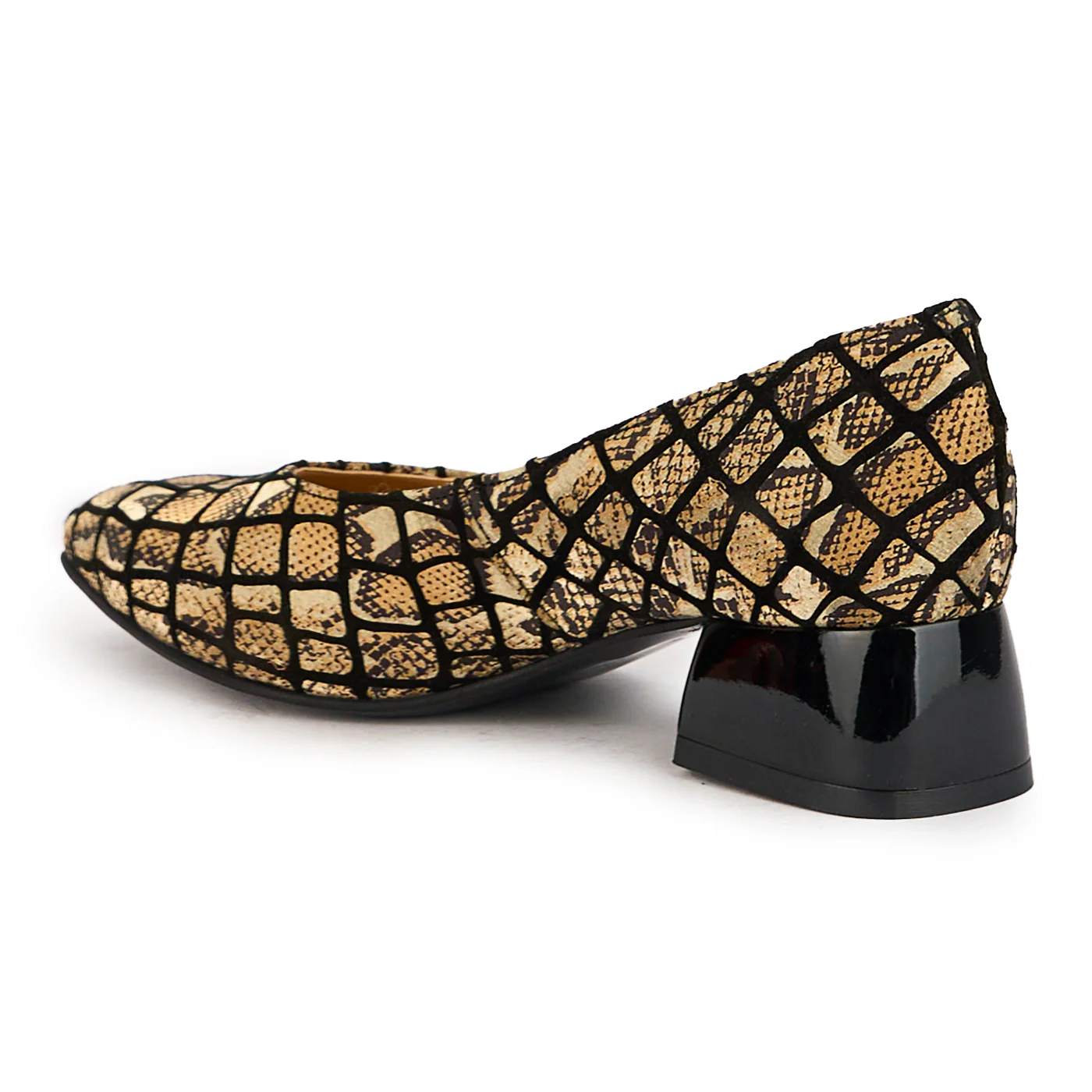 Pantofi dama din piele naturala multicolor cu toc mic 4 cm 17308 - Image 2