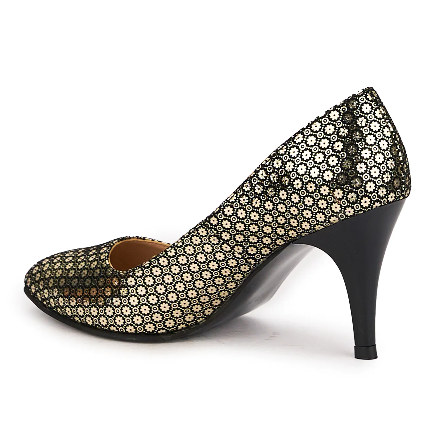 Pantofi dama din piele naturala multicolor cu toc subtire 8.5 cm 16661 - Image 2