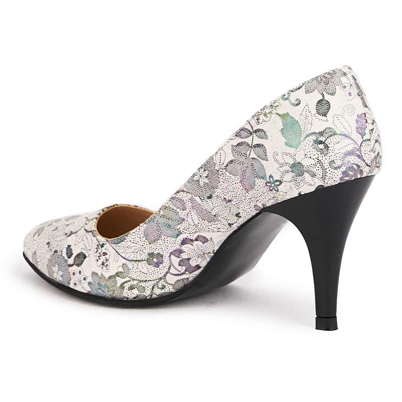 Pantofi dama din piele naturala multicolor cu toc subtire 8.5 cm 16663 - Image 2