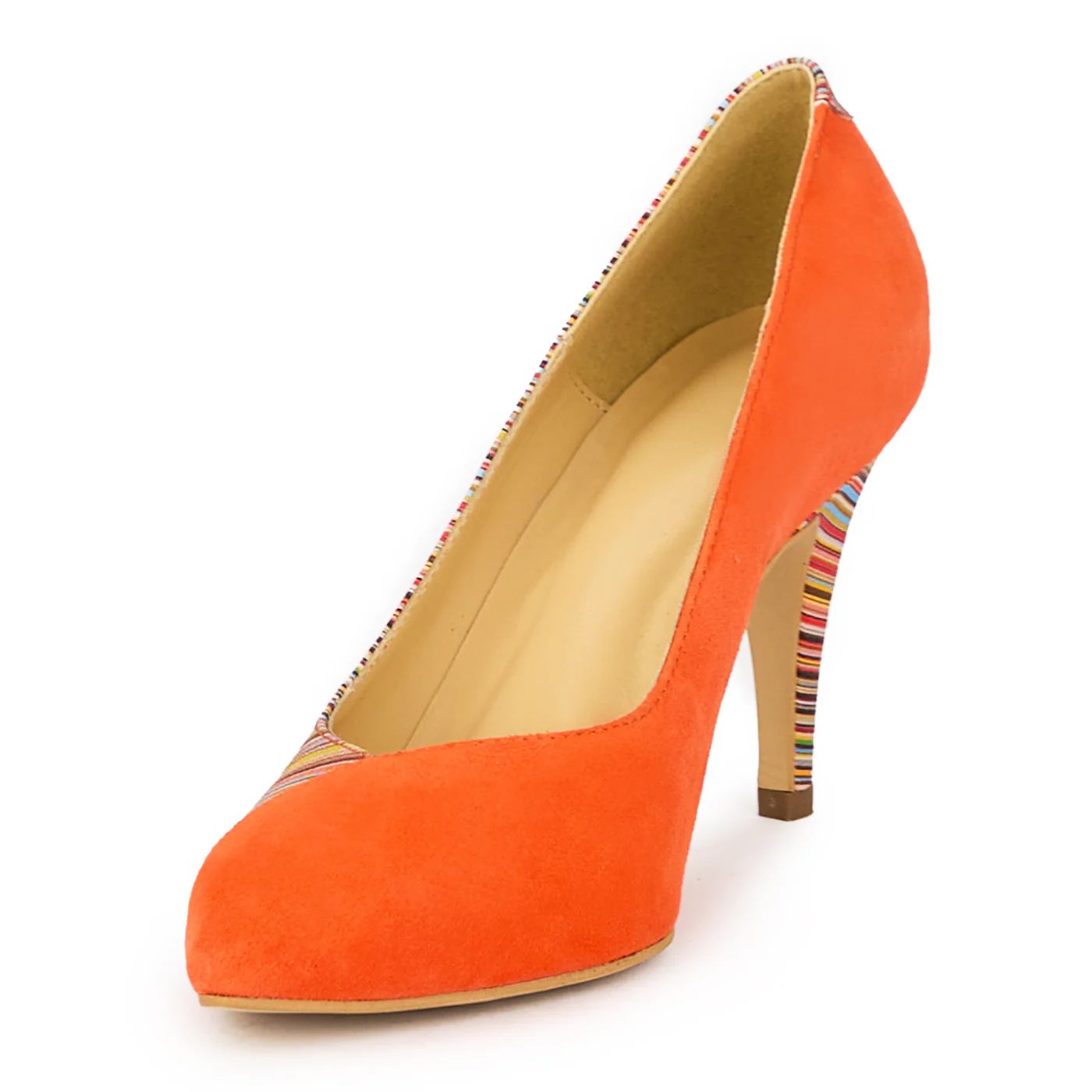 Pantofi dama din piele naturala multicolor cu toc subtire 9 cm 15359 - Image 3