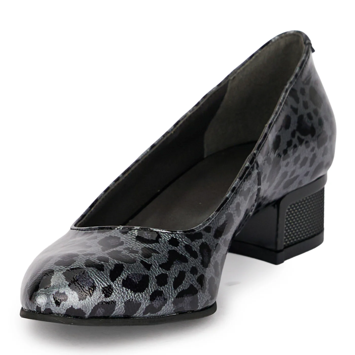 Pantofi dama din piele naturala multicolora cu toc gros 3.5 cm 18877 - Image 3