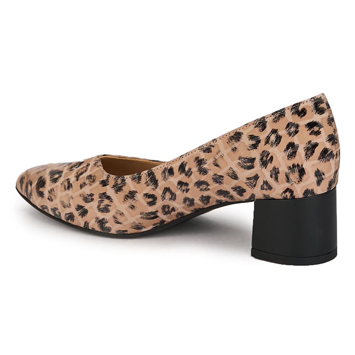 Pantofi dama din piele naturala multicolora cu toc gros 4.5 cm 18119 - Image 2