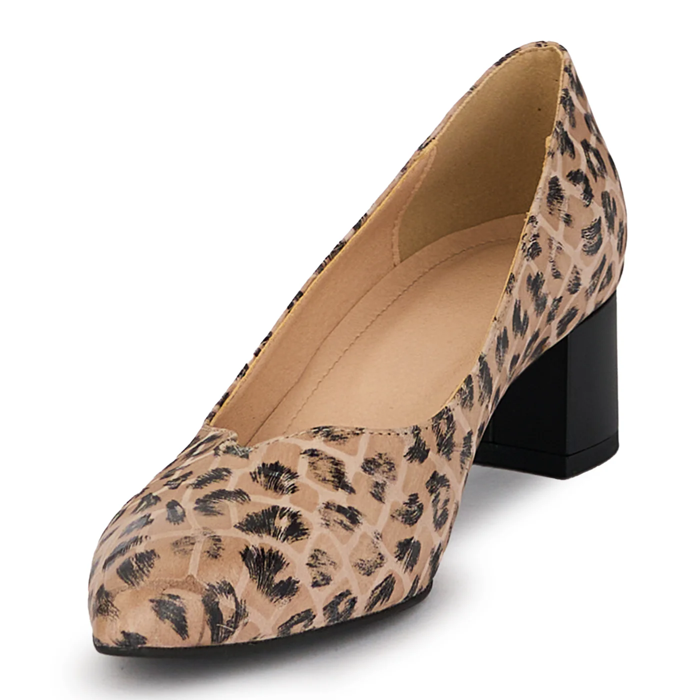 Pantofi dama din piele naturala multicolora cu toc gros 4.5 cm 18119 - Image 3