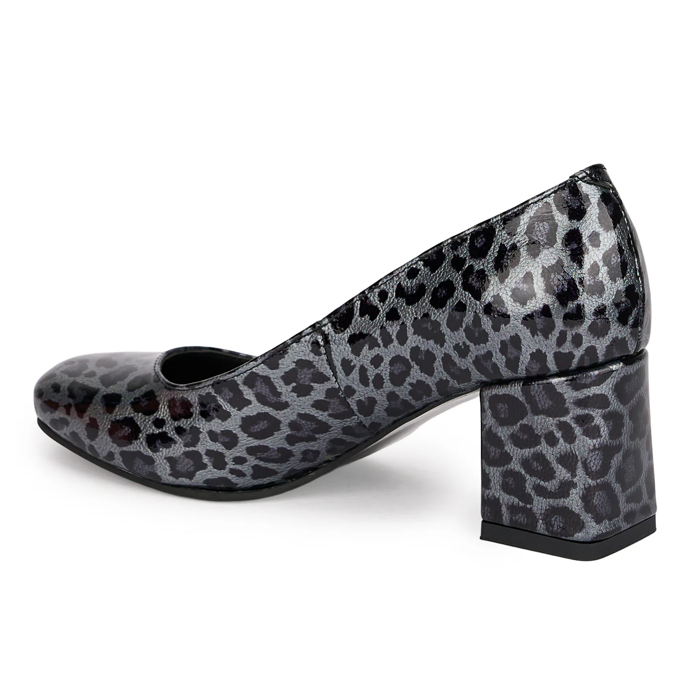 Pantofi dama din piele naturala multicolora cu toc gros 6.5 cm 18876 - Image 2