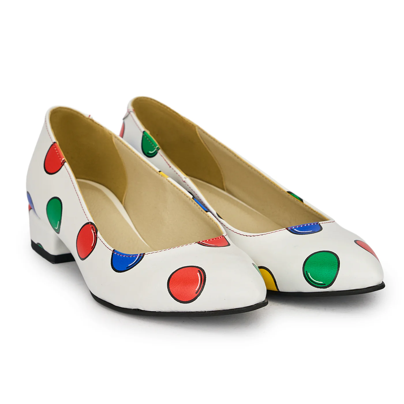 Pantofi dama din piele naturala multicolora cu toc mic 3 cm 18986 - Image 4