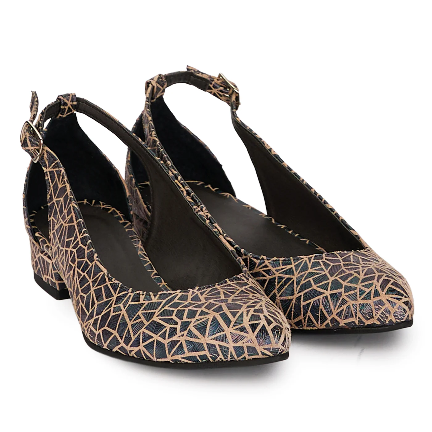 Pantofi dama din piele naturala multicolora decupati lateral cu toc mic 3 cm 18428 - Image 4