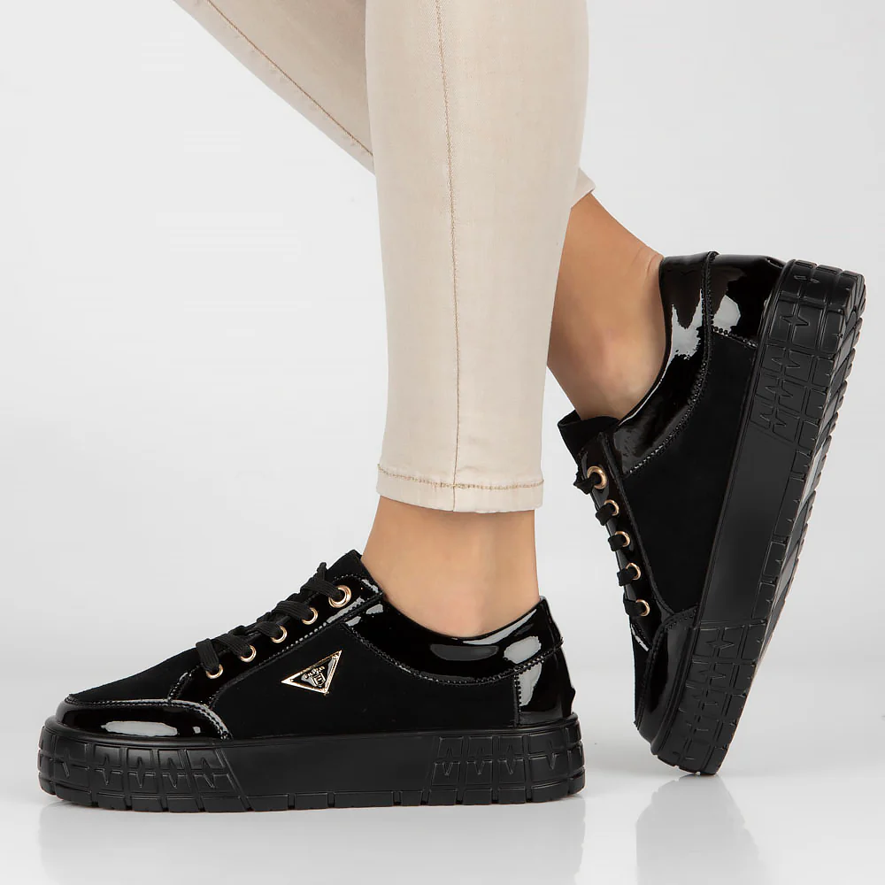 Pantofi dama din piele naturala neagra 13010 - Image 6