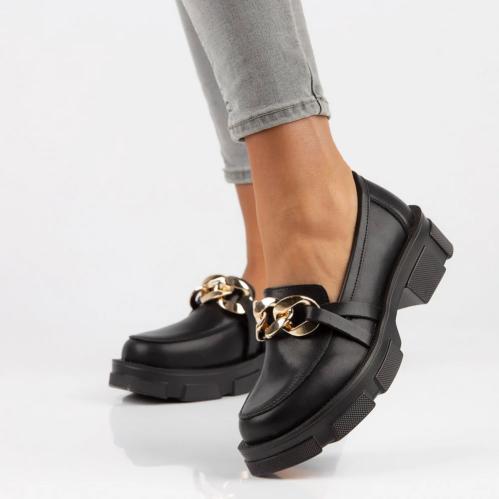 Pantofi dama din piele naturala neagra 13022 - Image 3