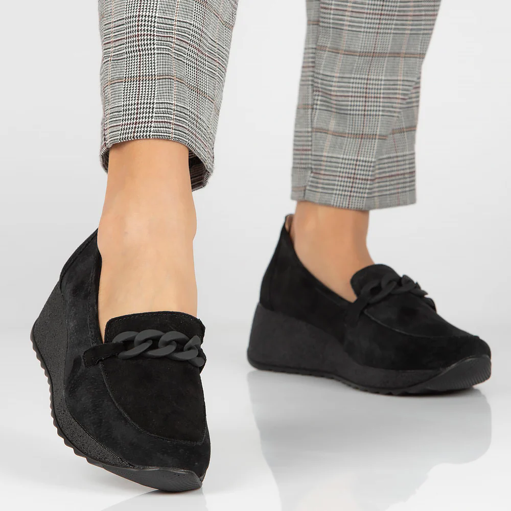 Pantofi dama din piele naturala neagra 13029 - Image 8