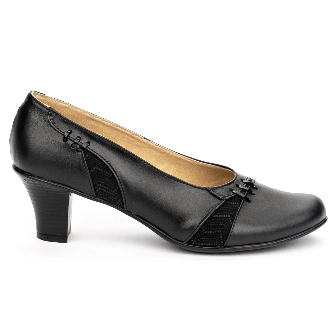 Pantofi dama din piele naturala neagra 13133