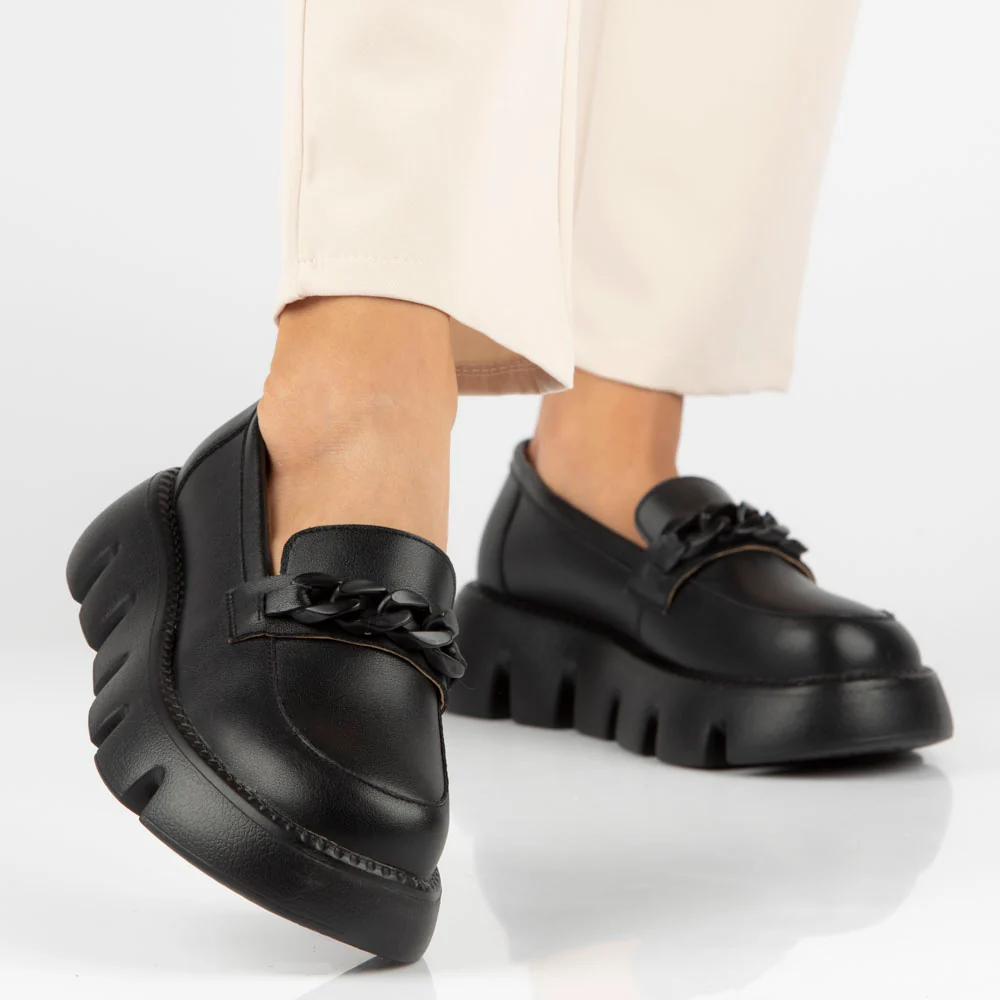 Pantofi dama din piele naturala neagra 13140 - Image 2