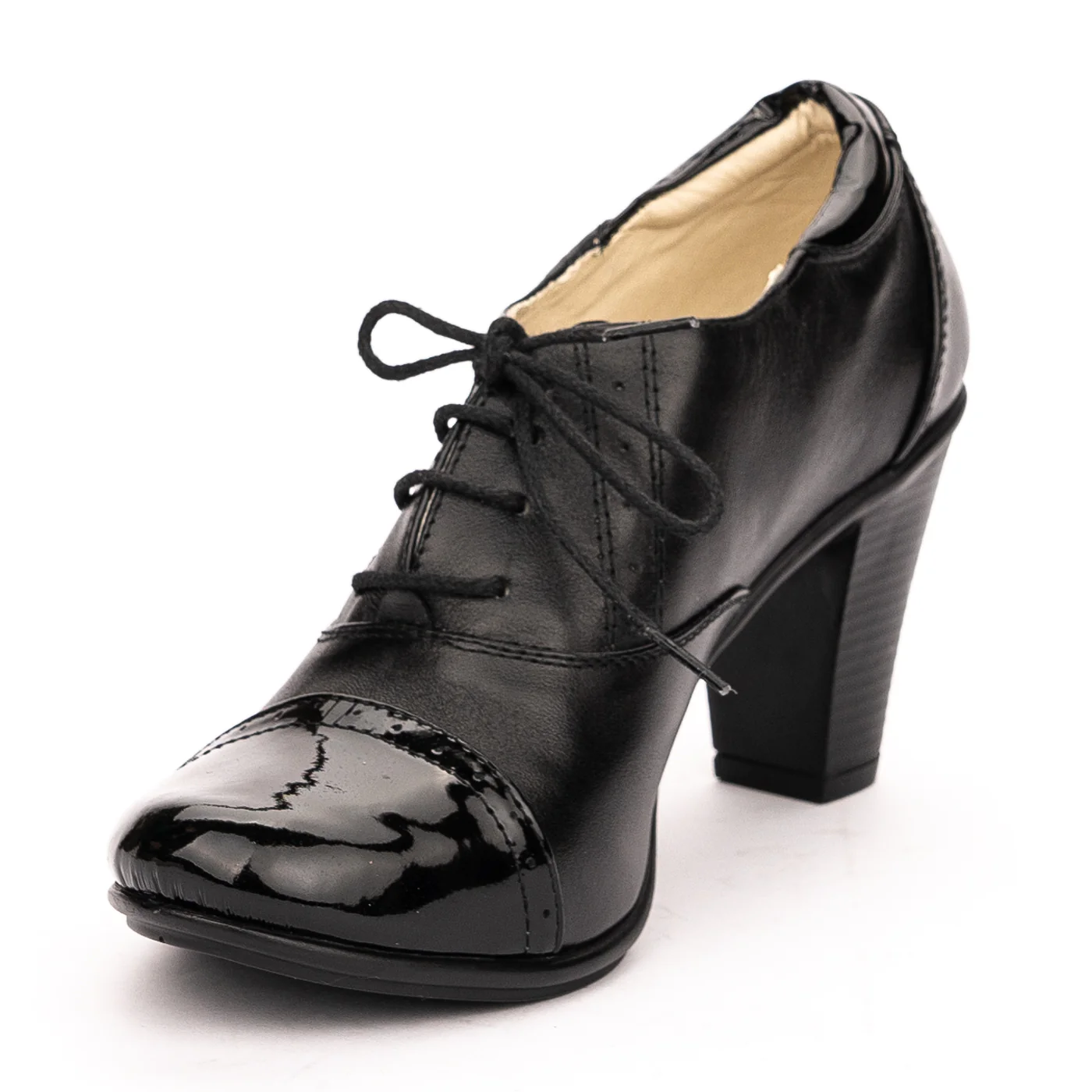 Pantofi dama din piele naturala neagra 13174 - Image 3
