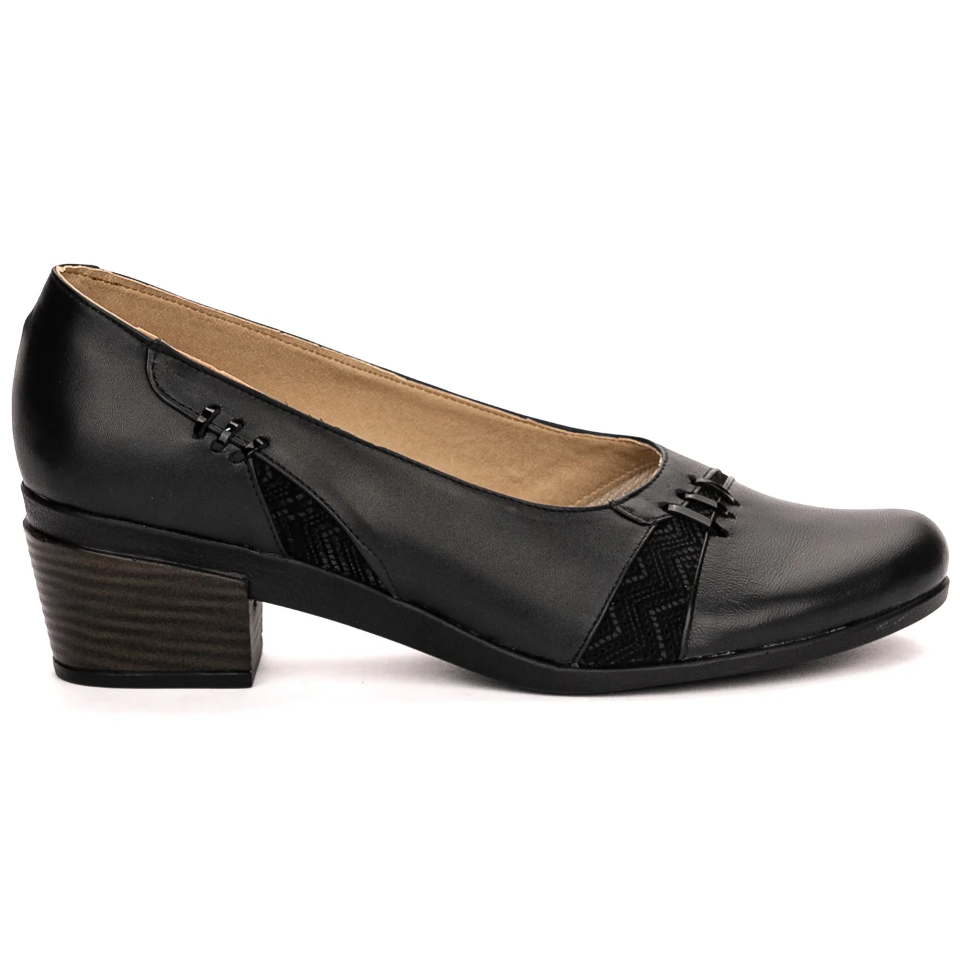 Pantofi dama din piele naturala neagra 13566