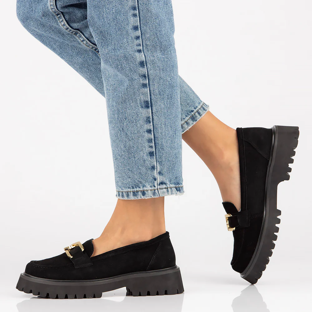 Pantofi dama din piele naturala neagra 13623 - Image 6
