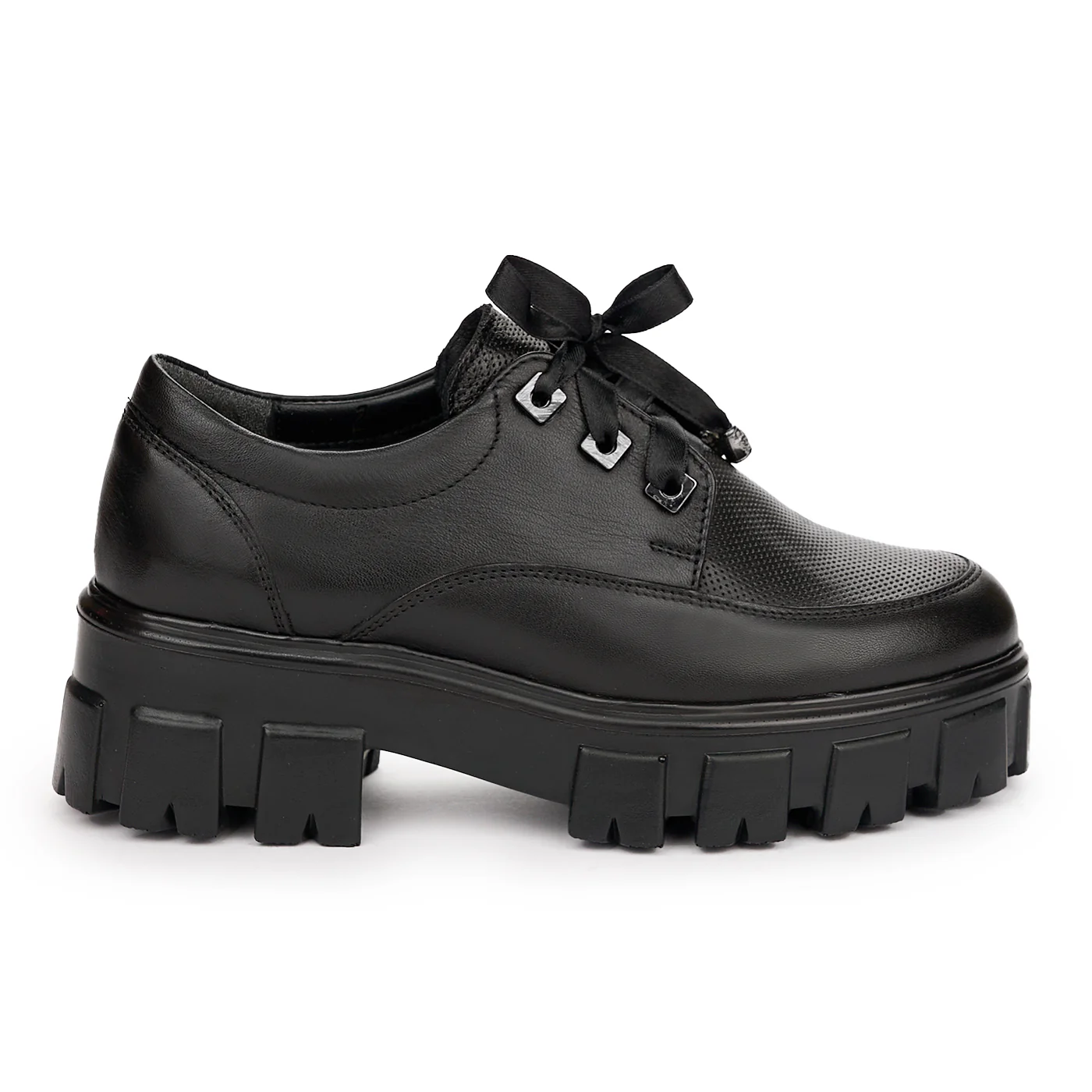 Pantofi dama din piele naturala neagra 13752