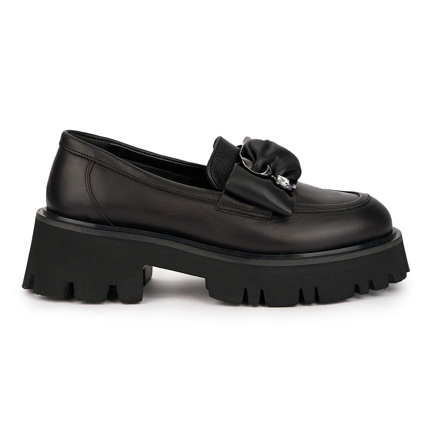 Pantofi dama din piele naturala neagra 15951