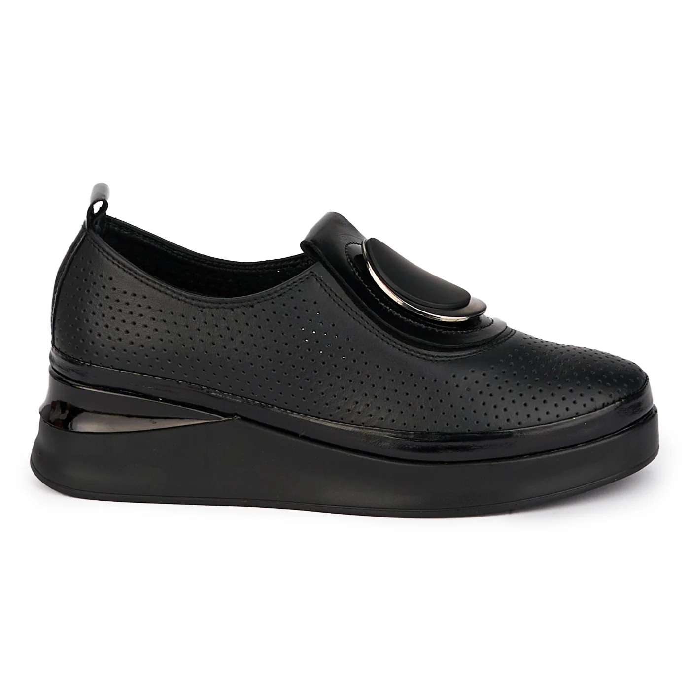 Pantofi dama din piele naturala neagra 18309