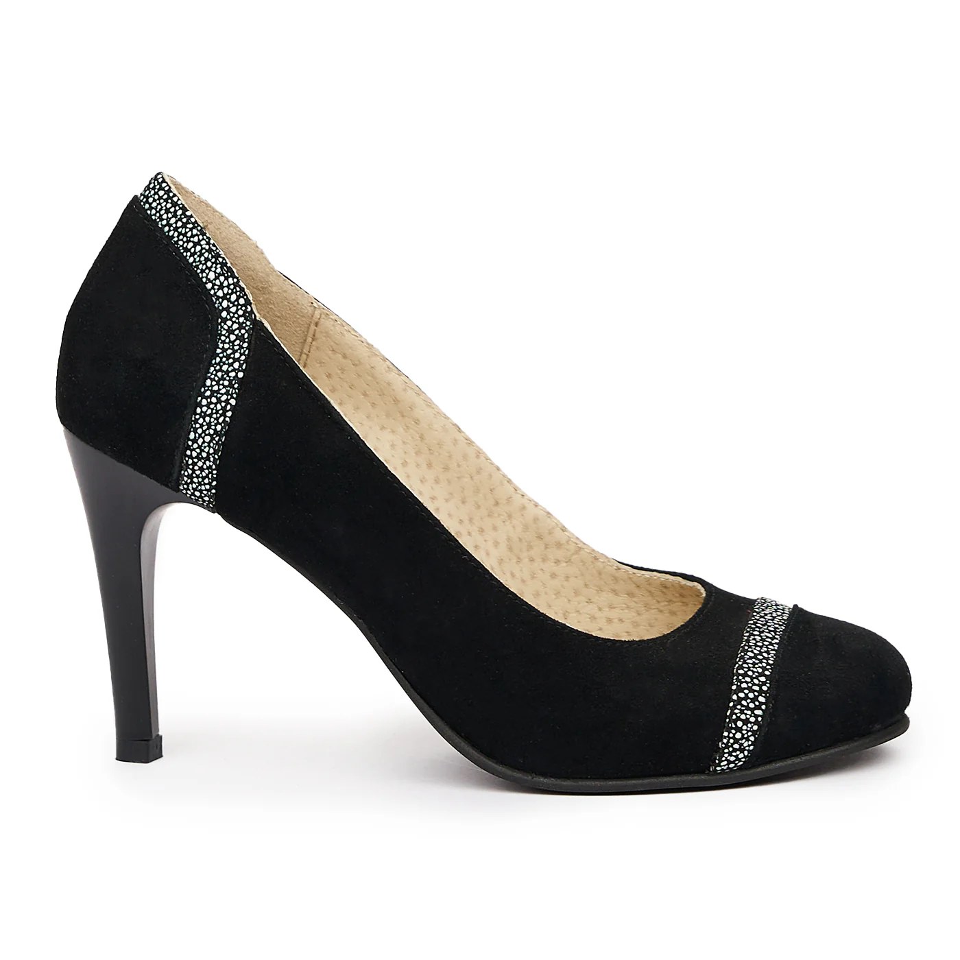 Pantofi dama din piele naturala neagra 9381