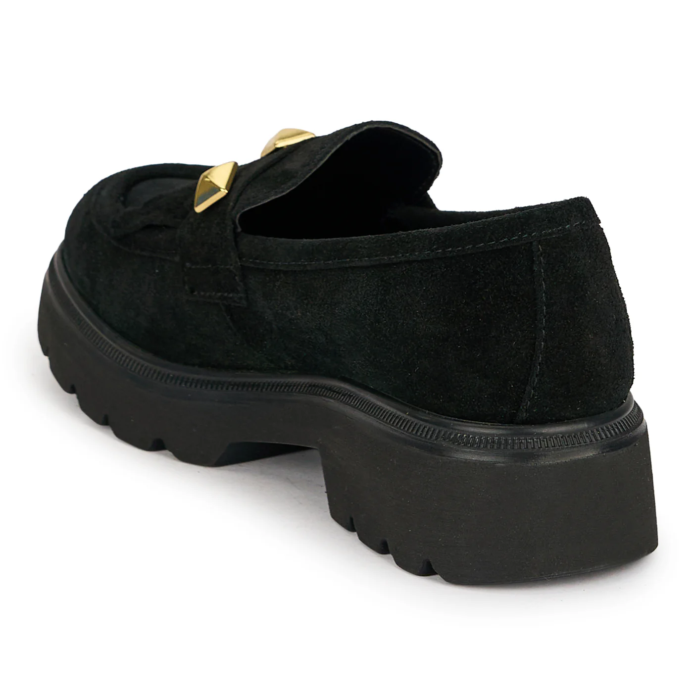 Pantofi dama din piele naturala neagra cu accesorii metalice 19095 - Image 2