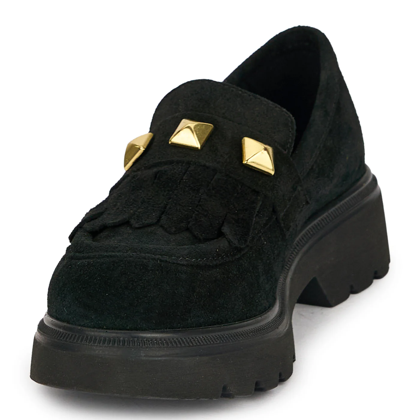 Pantofi dama din piele naturala neagra cu accesorii metalice 19095 - Image 3