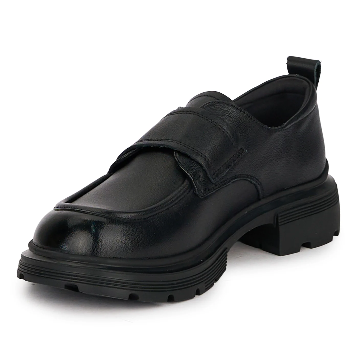 Pantofi dama din piele naturala neagra cu accesoriu metalic 18710 - Image 3