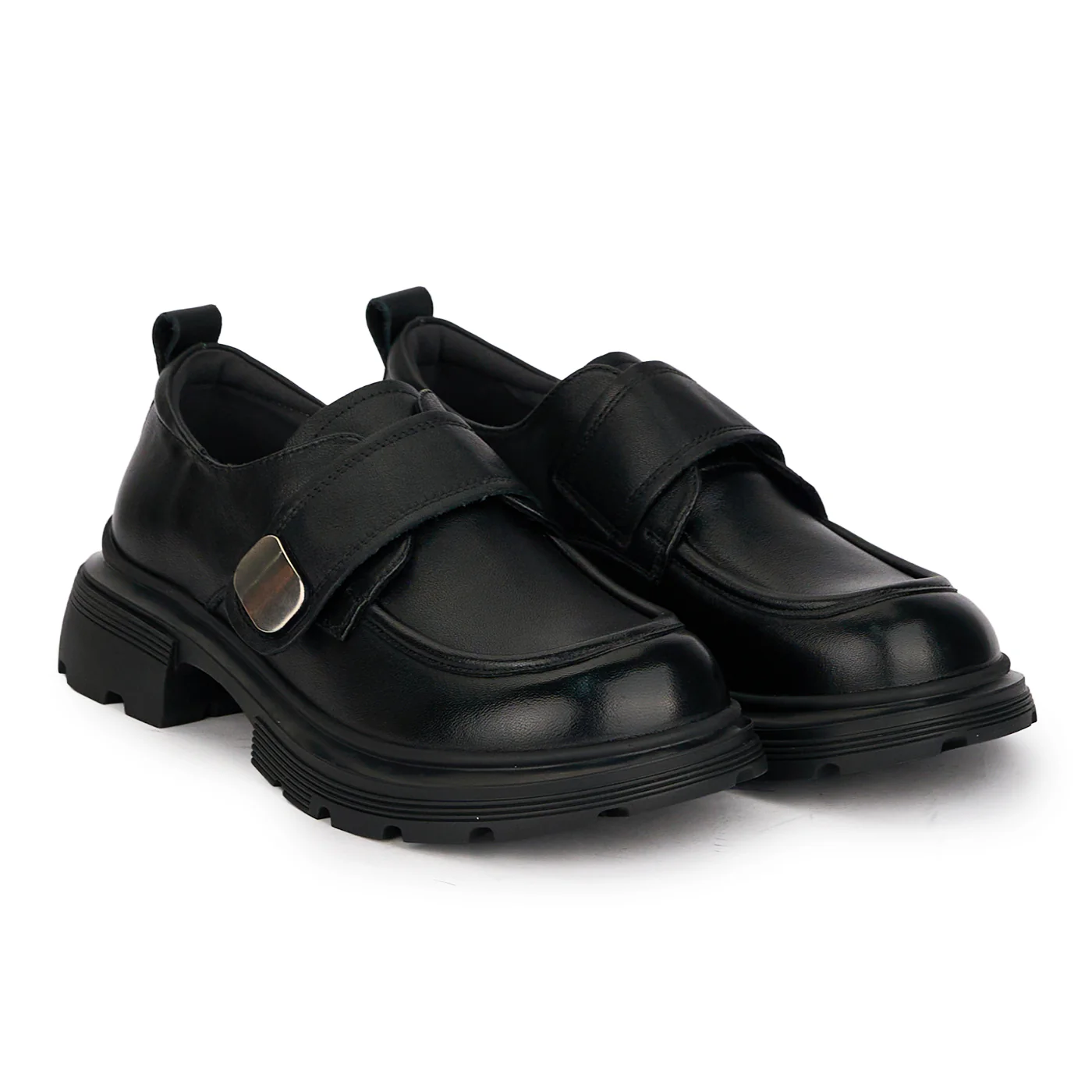 Pantofi dama din piele naturala neagra cu accesoriu metalic 18710 - Image 4