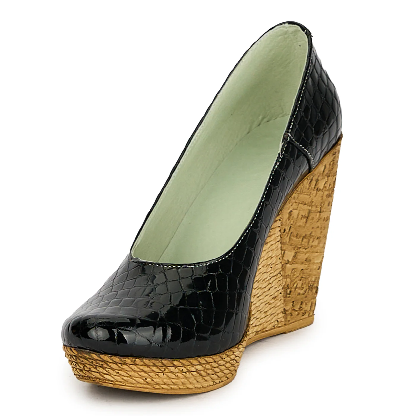 Pantofi dama din piele naturala neagra cu platforma 17549 - Image 3