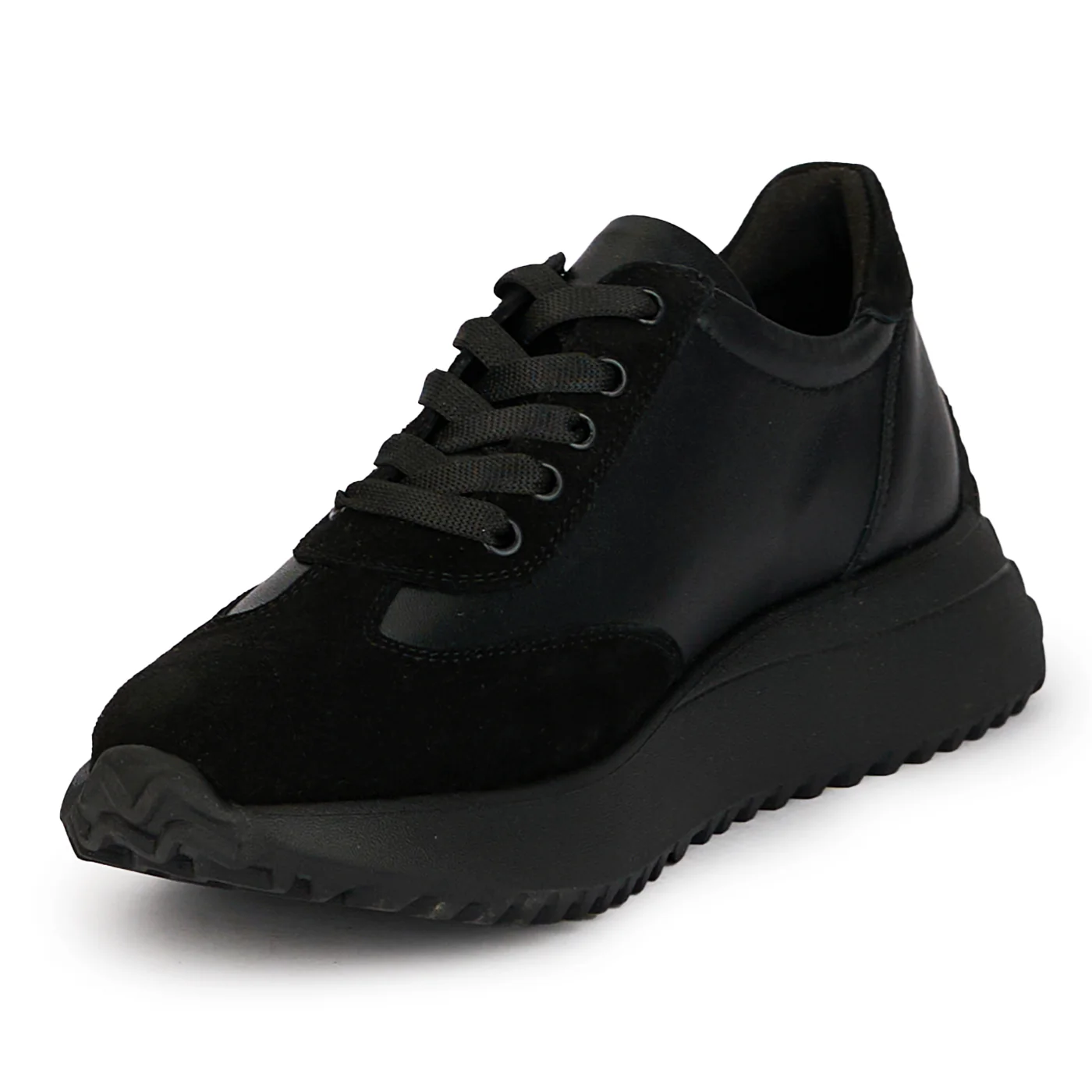 Pantofi dama din piele naturala neagra cu siret 18082 - Image 3