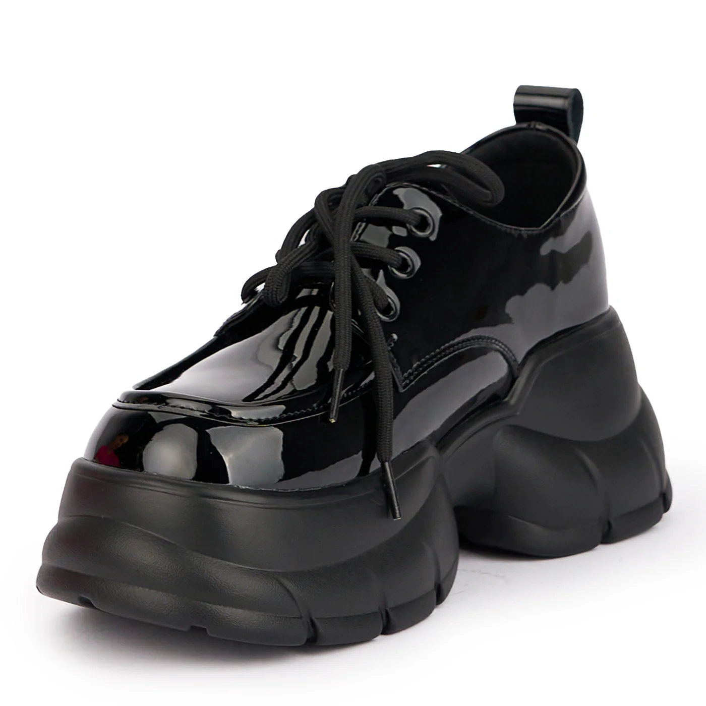 Pantofi dama din piele naturala neagra cu talpa inalta 16840 - Image 2