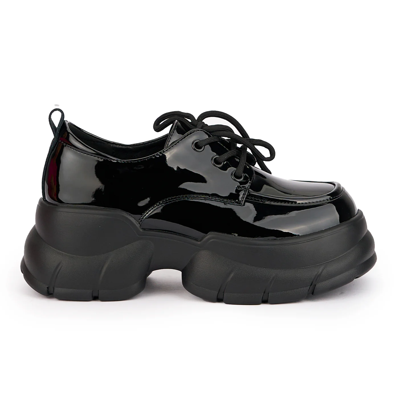 Pantofi dama din piele naturala neagra cu talpa inalta 16840 - Image 3