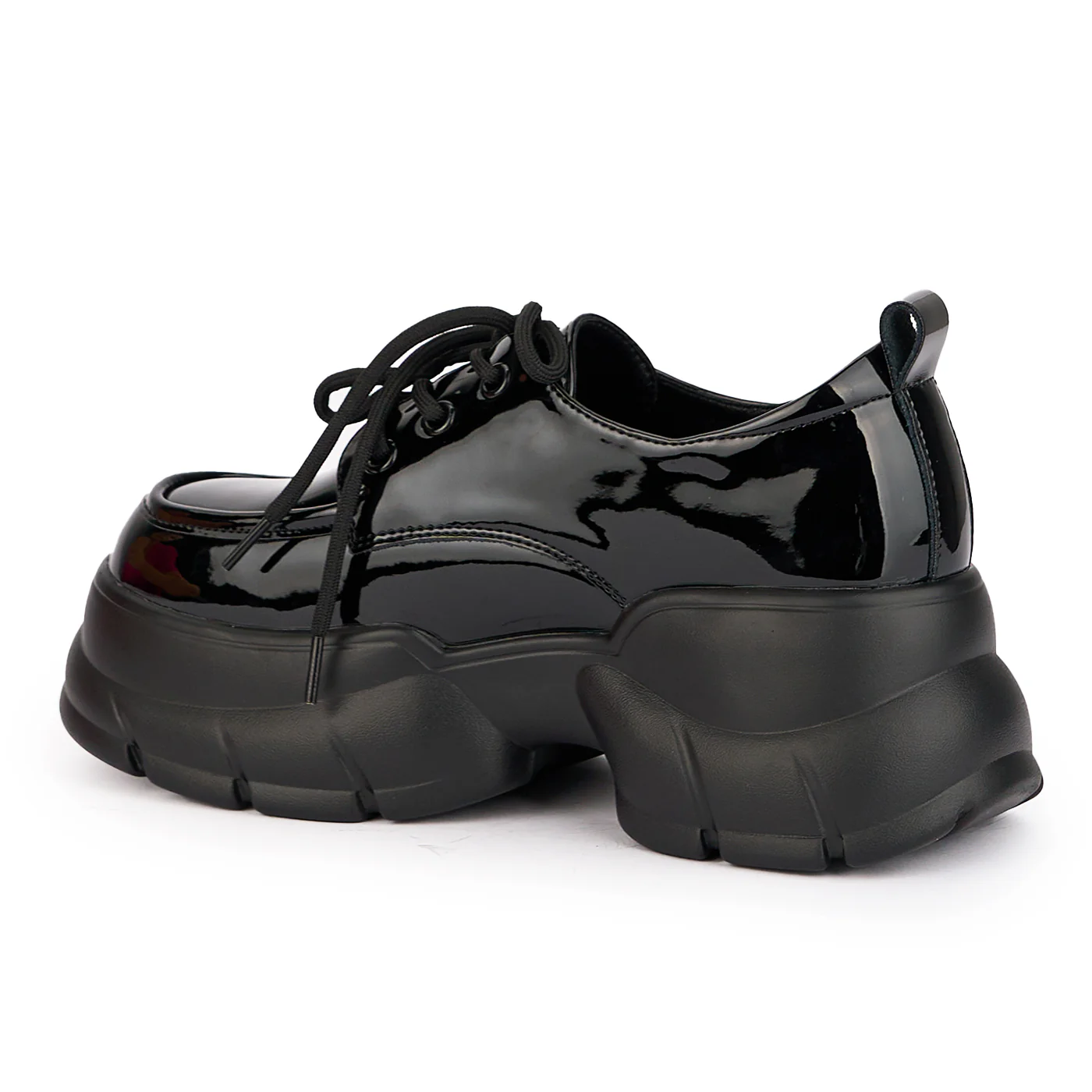 Pantofi dama din piele naturala neagra cu talpa inalta 16840 - Image 4