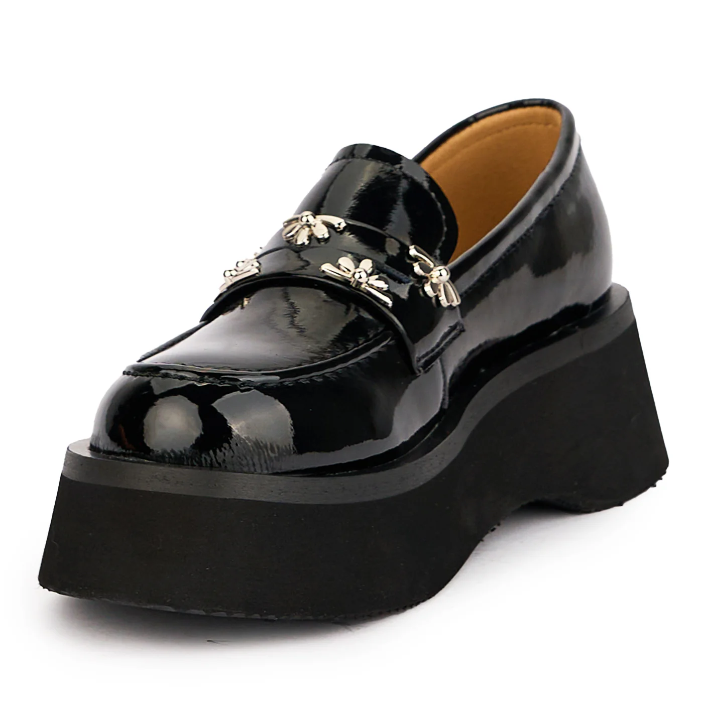 Pantofi dama din piele naturala neagra cu talpa inalta 16990 - Image 3
