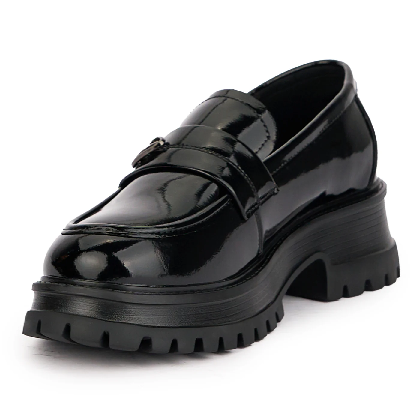 Pantofi dama din piele naturala neagra cu talpa inalta 16993 - Image 3