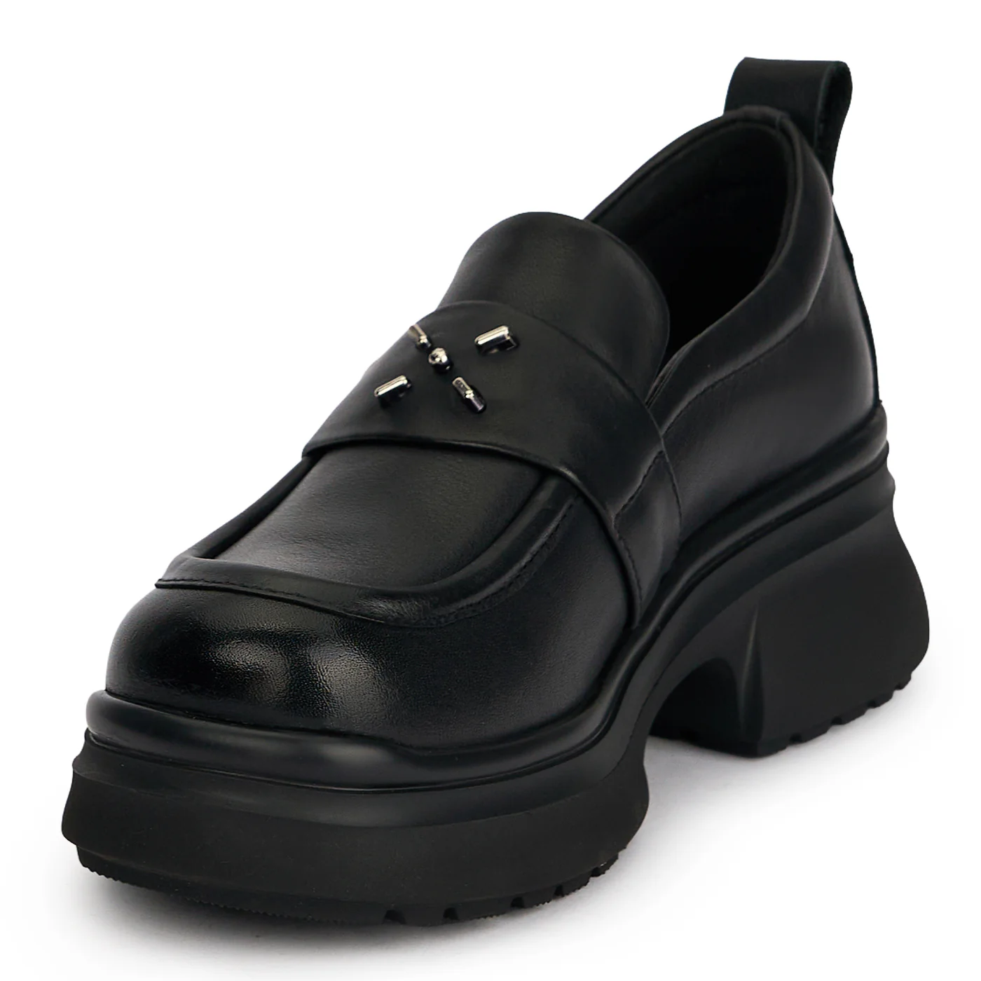 Pantofi dama din piele naturala neagra cu talpa inalta 5.5 cm 19506 - Image 3