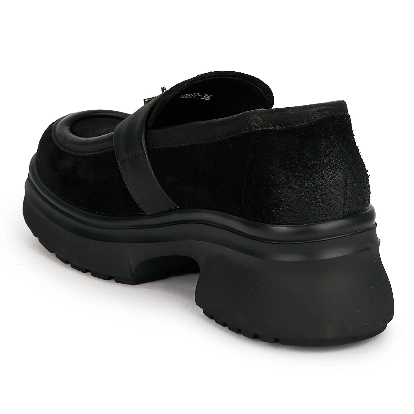 Pantofi dama din piele naturala neagra cu talpa inalta 5.5 cm 19507 - Image 2