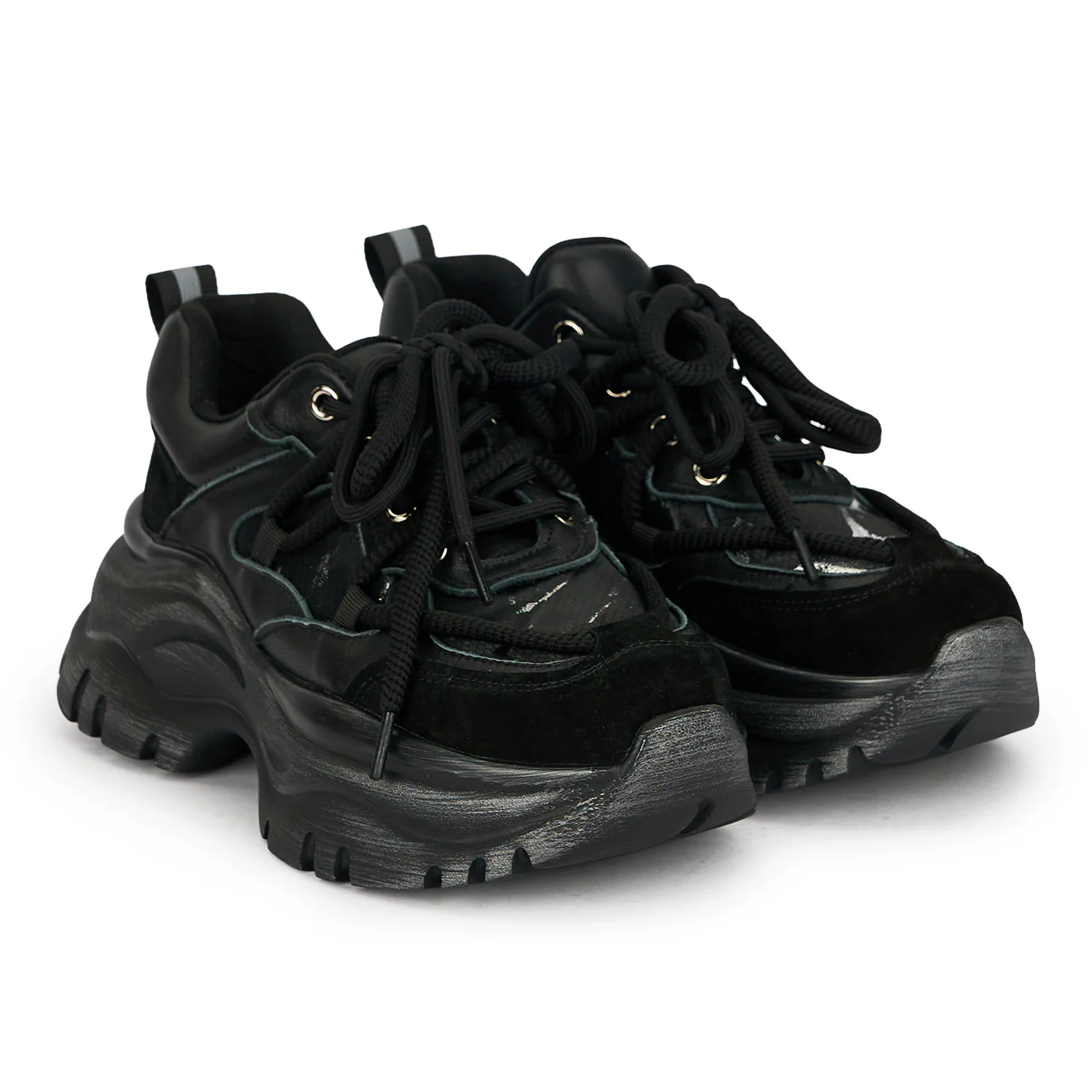 Pantofi dama din piele naturala neagra cu talpa inalta 6 cm 19054 - Image 4