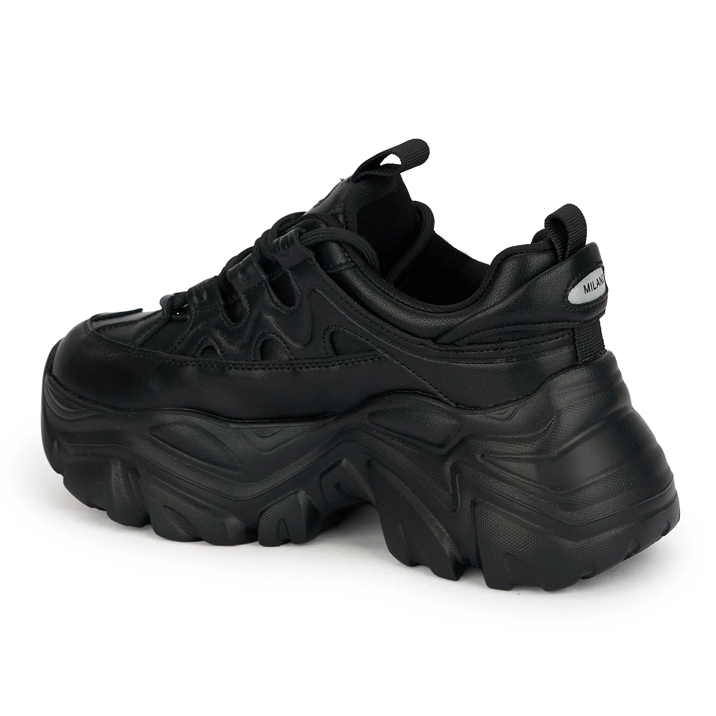 Pantofi dama din piele naturala neagra cu talpa inalta 7 cm 19059 - Image 2
