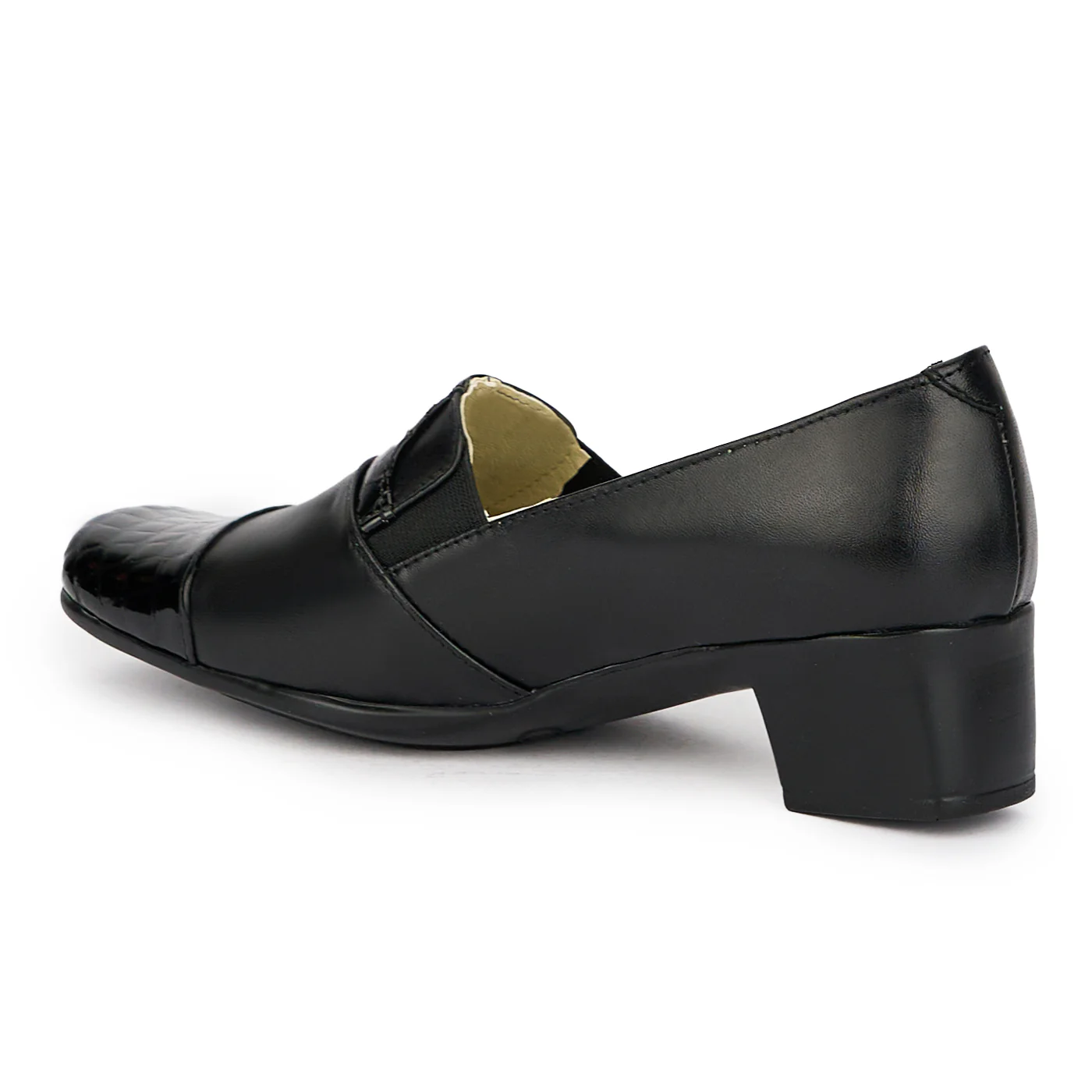 Pantofi dama din piele naturala neagra cu toc 4 cm 15577 - Image 2