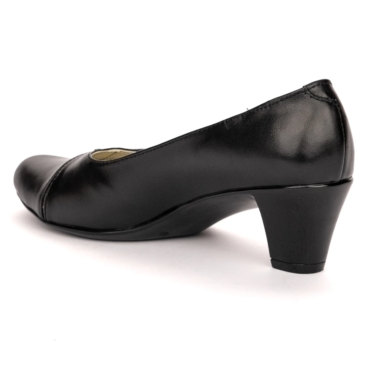 Pantofi dama din piele naturala neagra cu toc 6 cm 13423 - Image 2