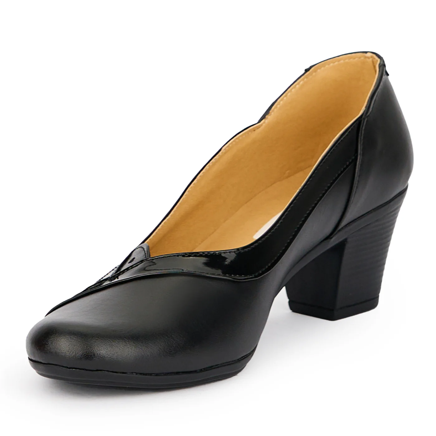 Pantofi dama din piele naturala neagra cu toc 6 cm 15326 - Image 3
