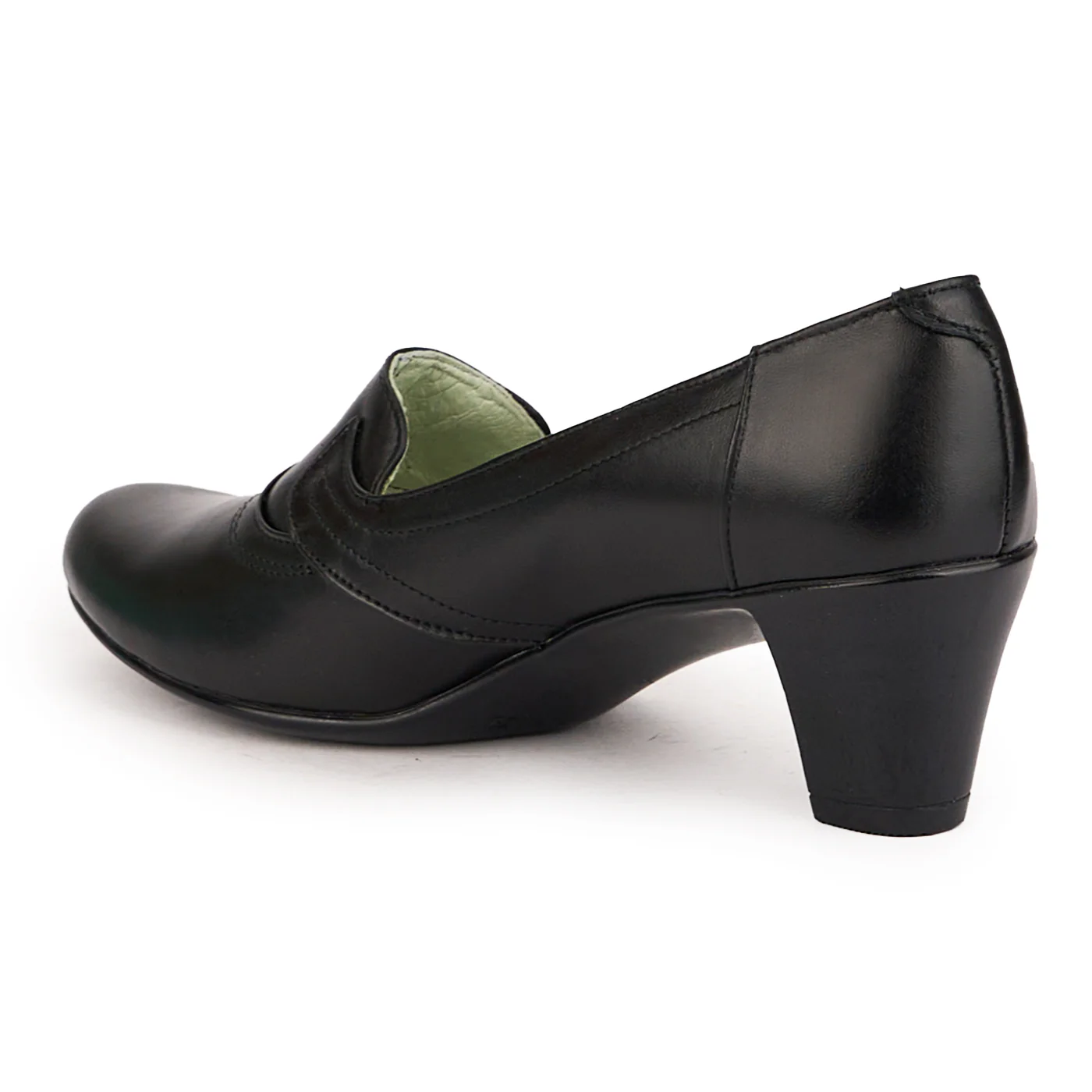 Pantofi dama din piele naturala neagra cu toc 6 cm 16880 - Image 2