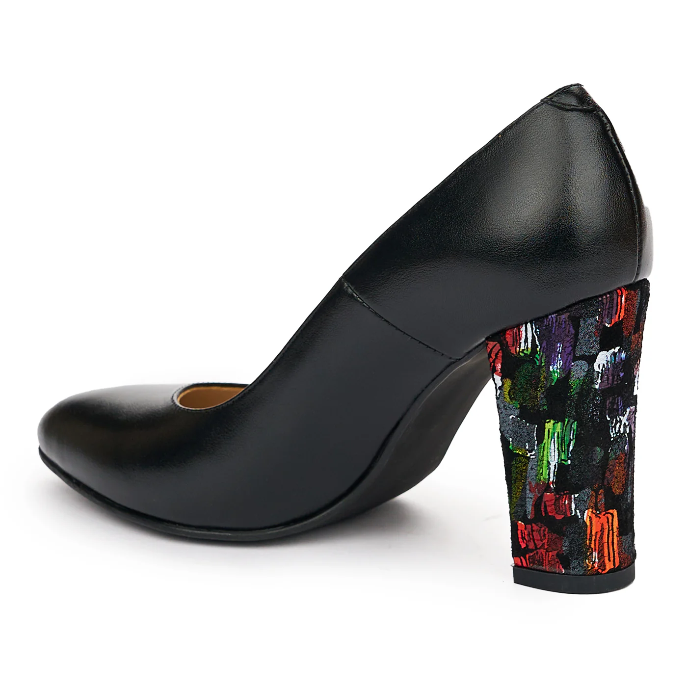 Pantofi dama din piele naturala neagra cu toc 9.5cm 12986 - Image 2