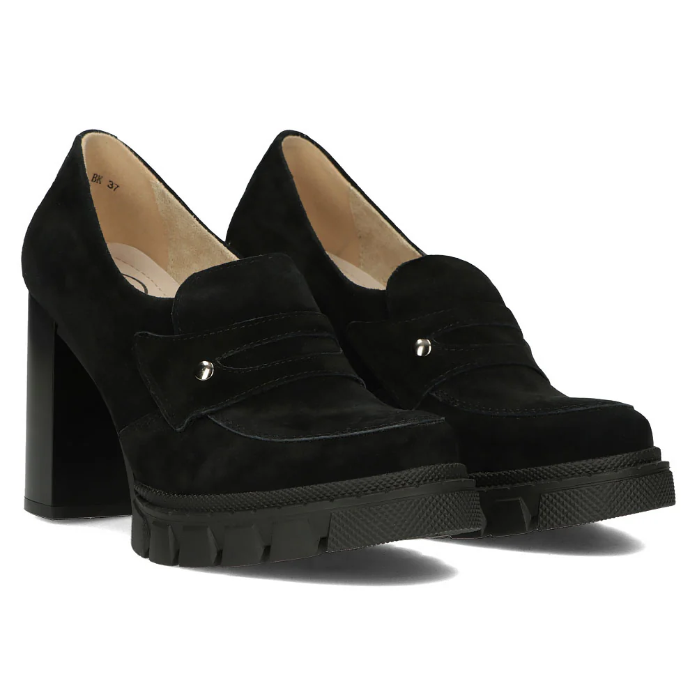 Pantofi dama din piele naturala neagra cu toc de 10cm 13142 - Image 4