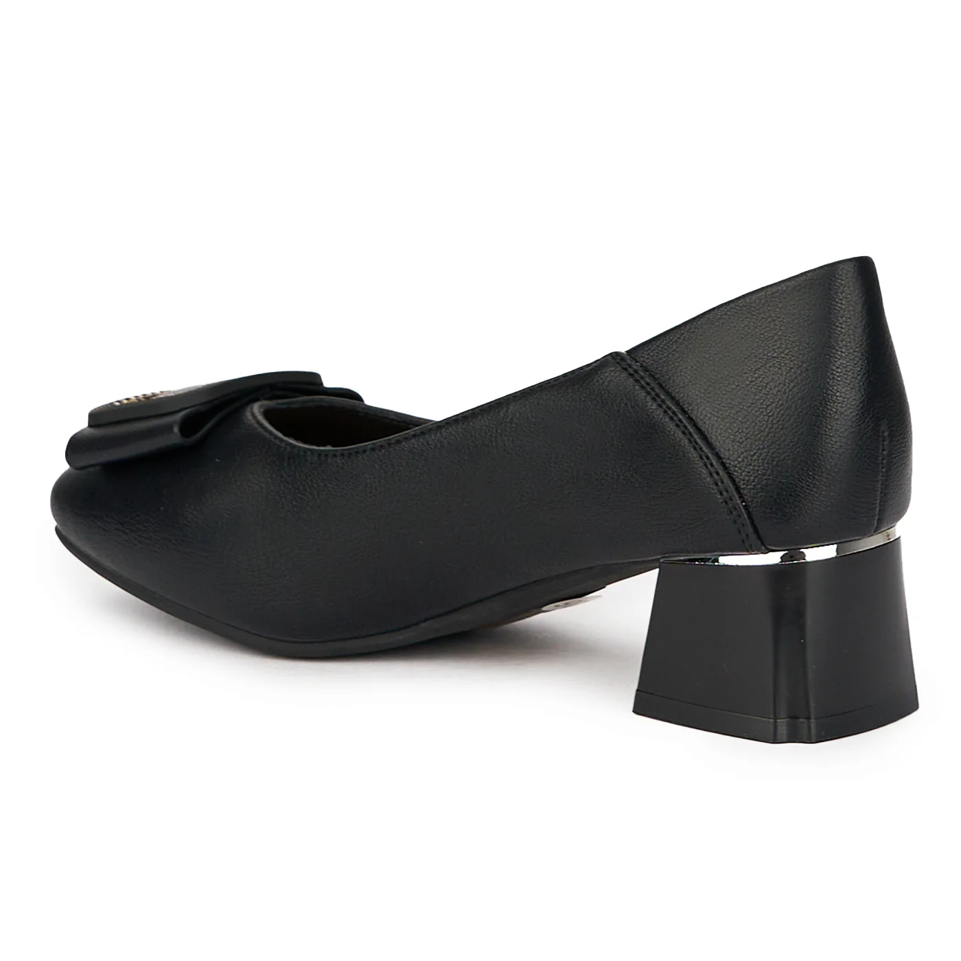 Pantofi dama din piele naturala neagra cu toc gros 4.5 cm 15565 - Image 2
